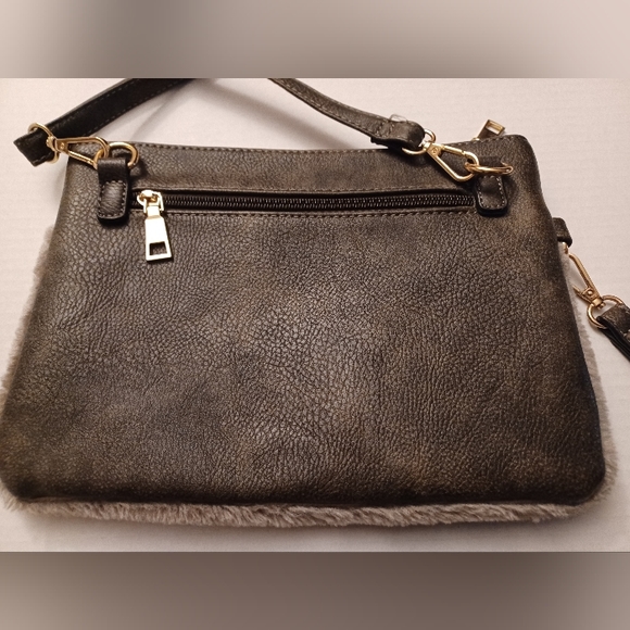 4/$60 Faux-fur/Faux-leather Purse With Rhinestone Decor - Picture 4 of 7